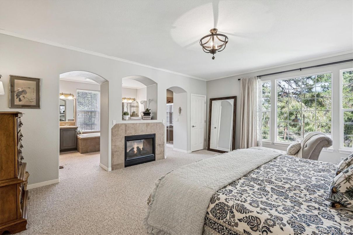 Bedroom, Fireplace, Interior