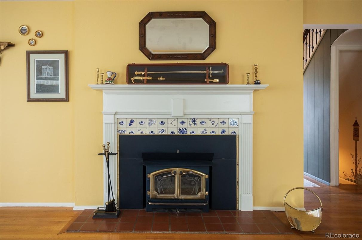 Fireplace, Interior, Wood Texture Flooring