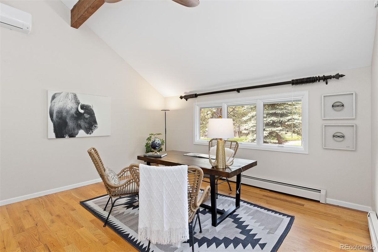 Home Office, Interior, Wooden Beams, Wood Texture Flooring