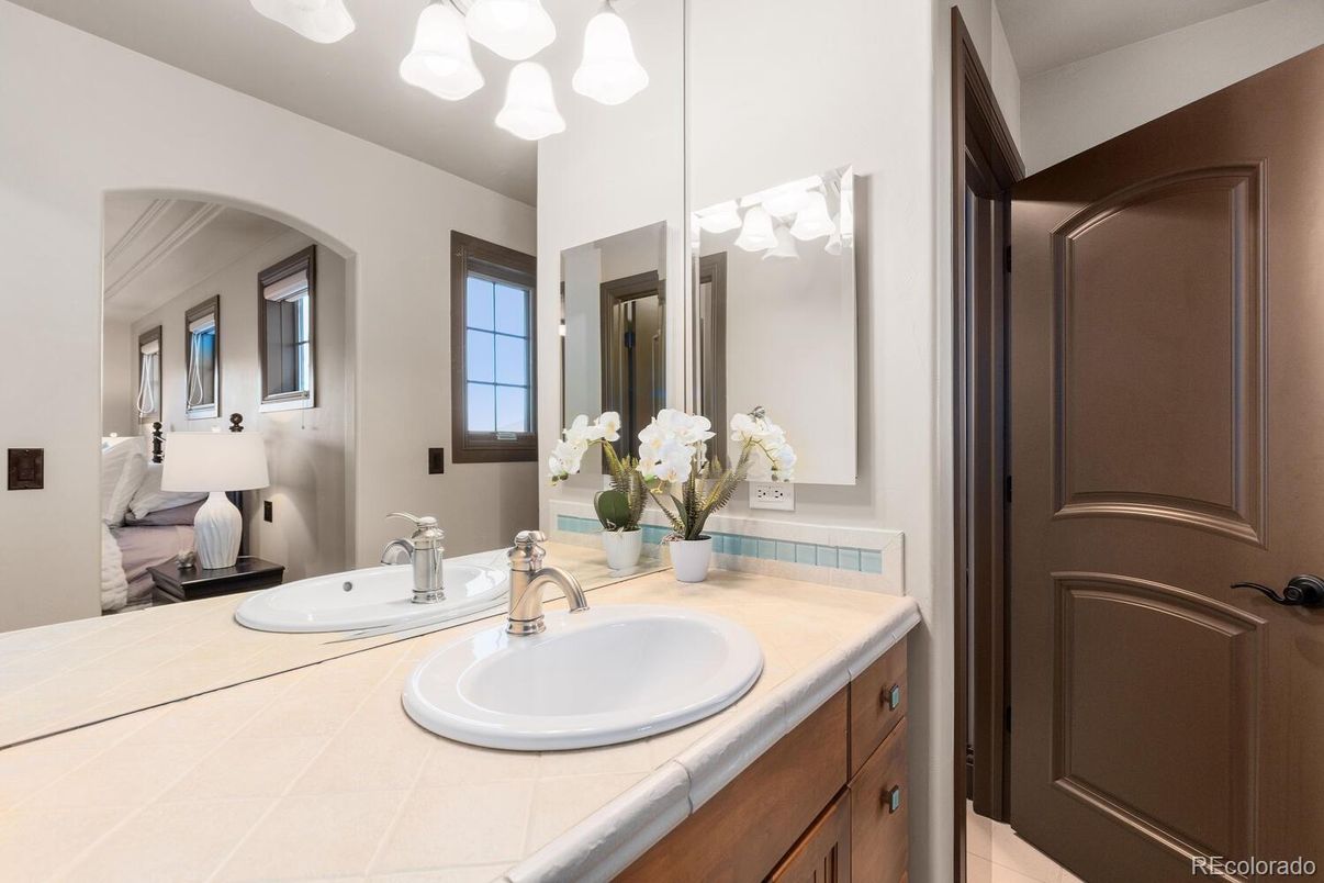 Bathroom, Dual Sink Vanities, Interior, Tile Countertops