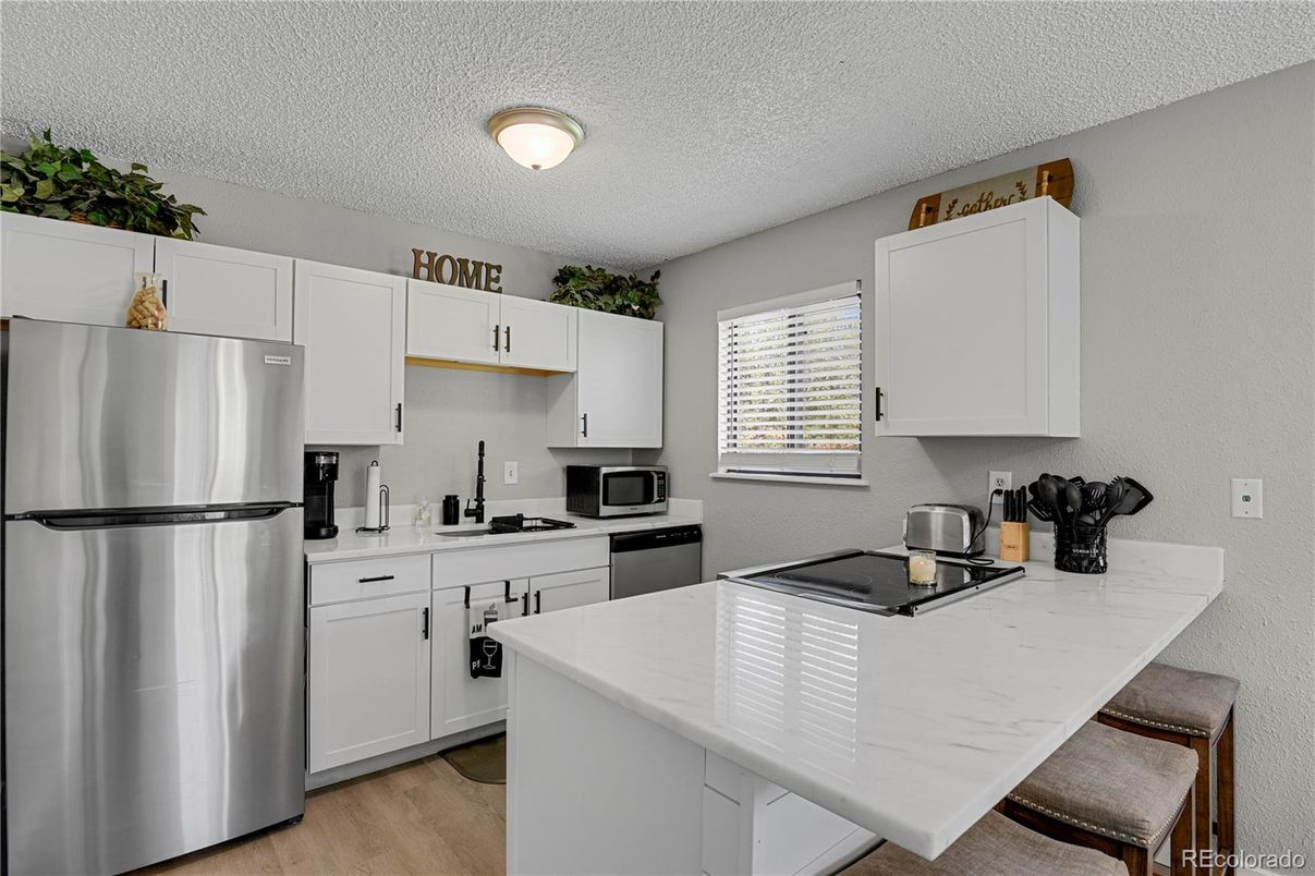Interior, Kitchen, Stainless Steel Appliances, Wood Texture Flooring