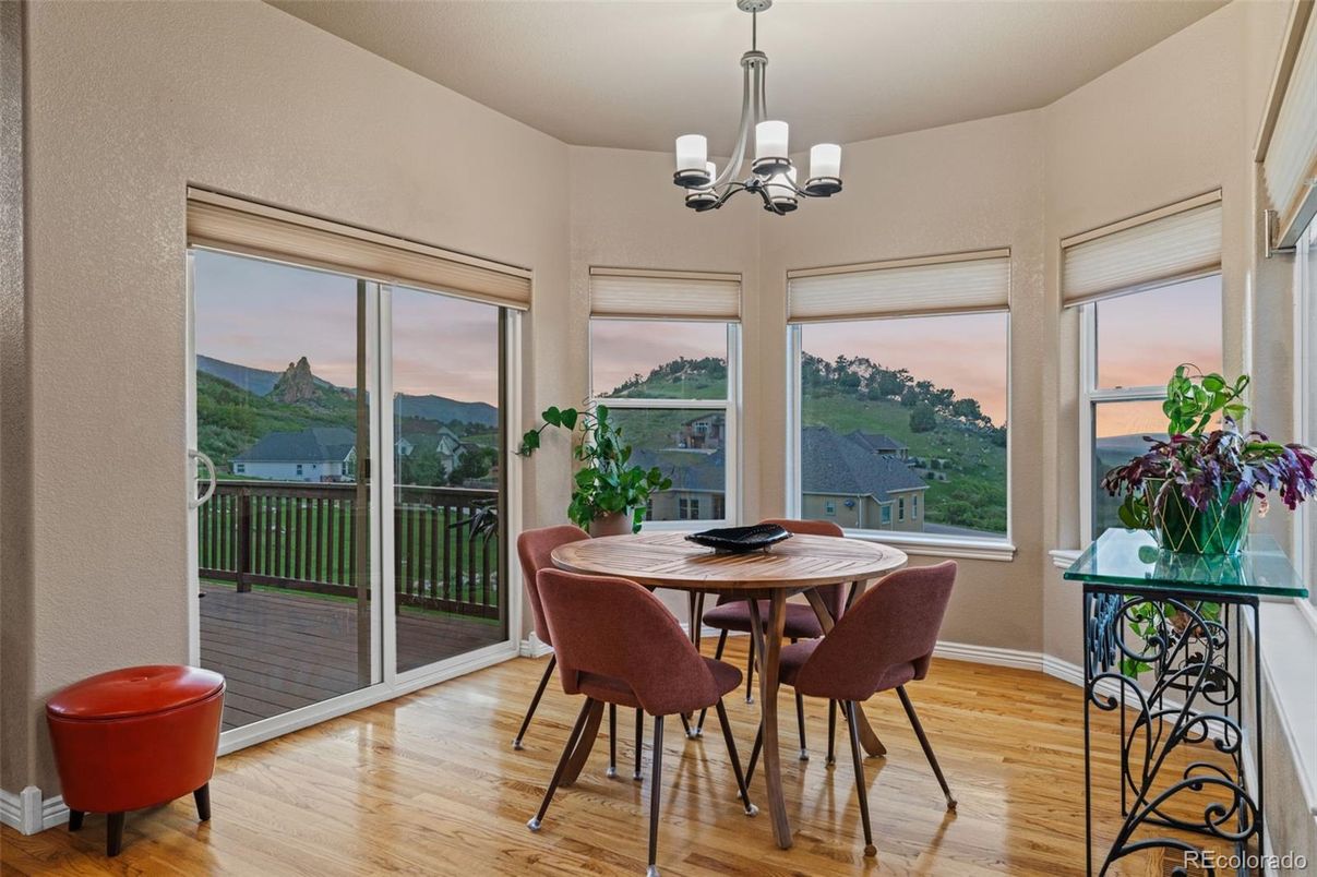 Chandelier, Dining room, Interior, Sun Room, Wood Texture Flooring