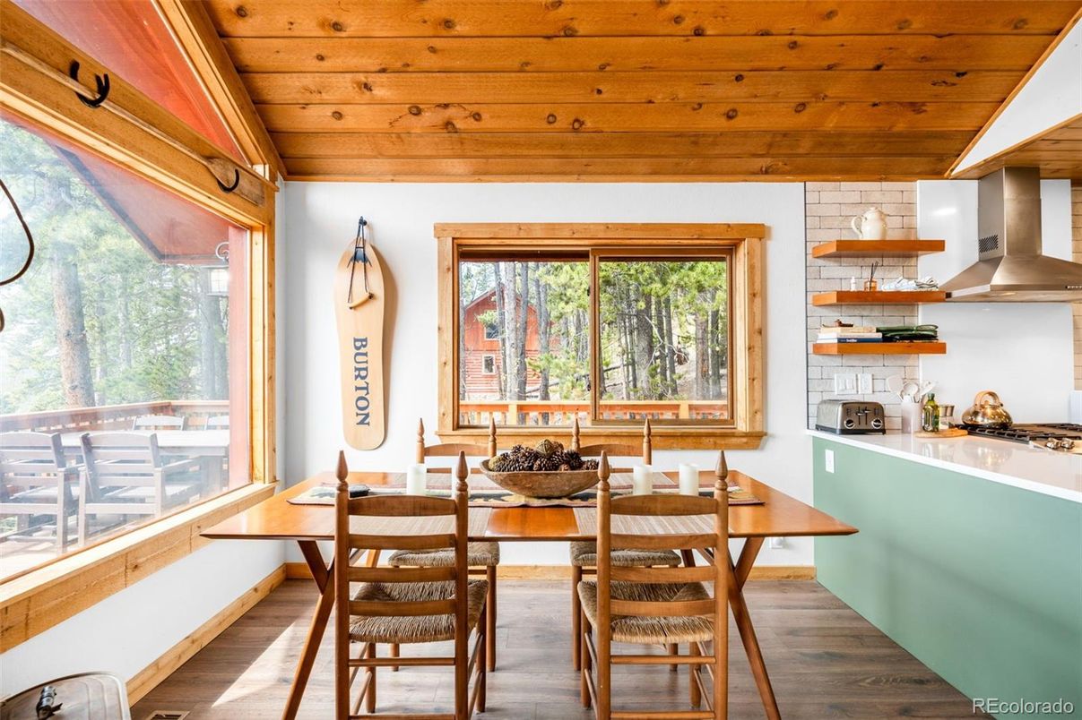 Dining room, Interior, Kitchen, Wooden Ceilings, Wood Texture Flooring