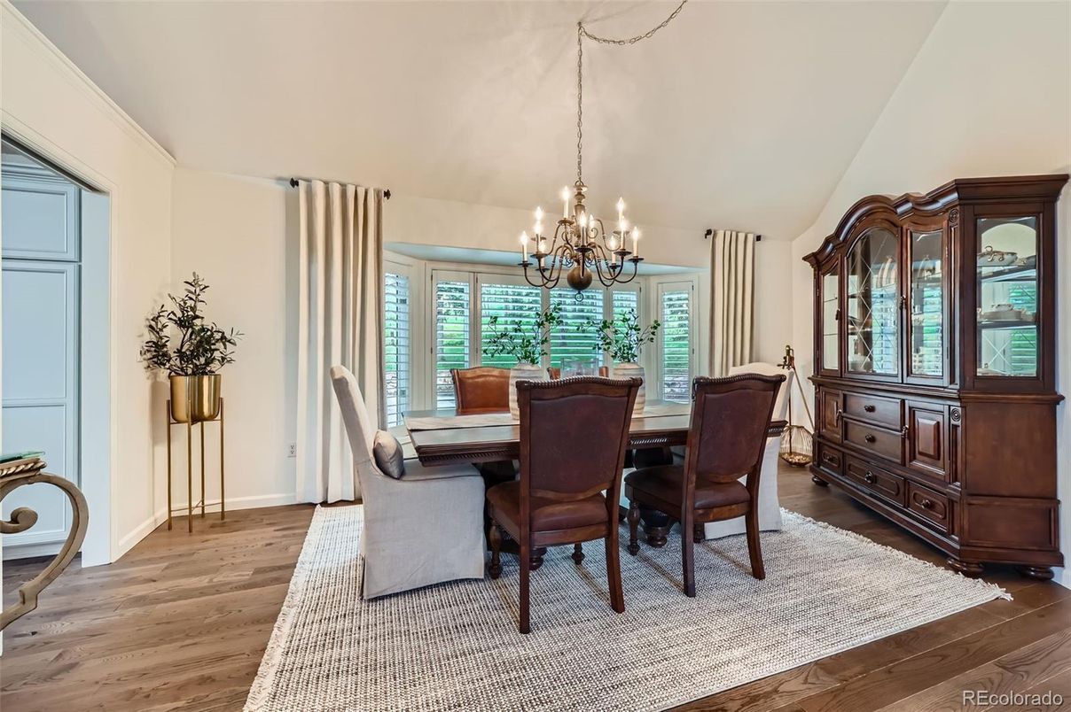 Chandelier, Dining room, Interior, Wood Texture Flooring