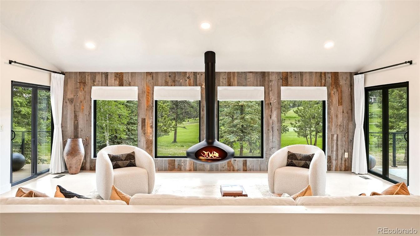 Interior, Living room, Recessed Lighting, Wooden Walls