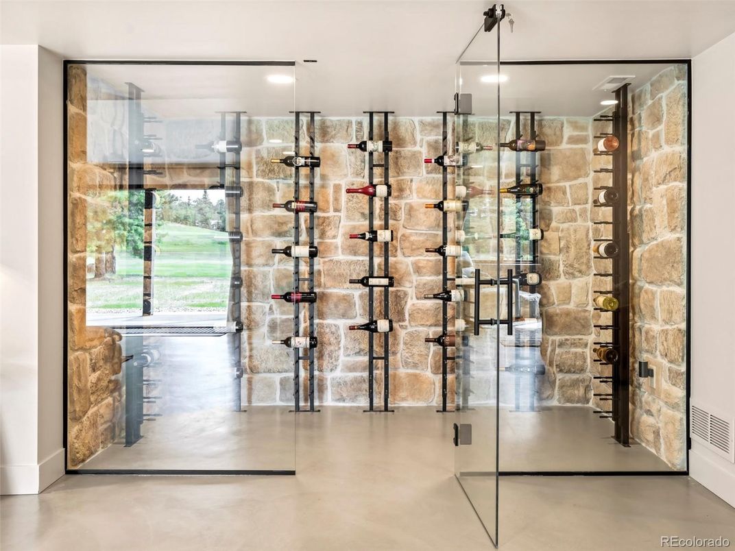 Interior, Recessed Lighting, Stone Walls, Wine Storage