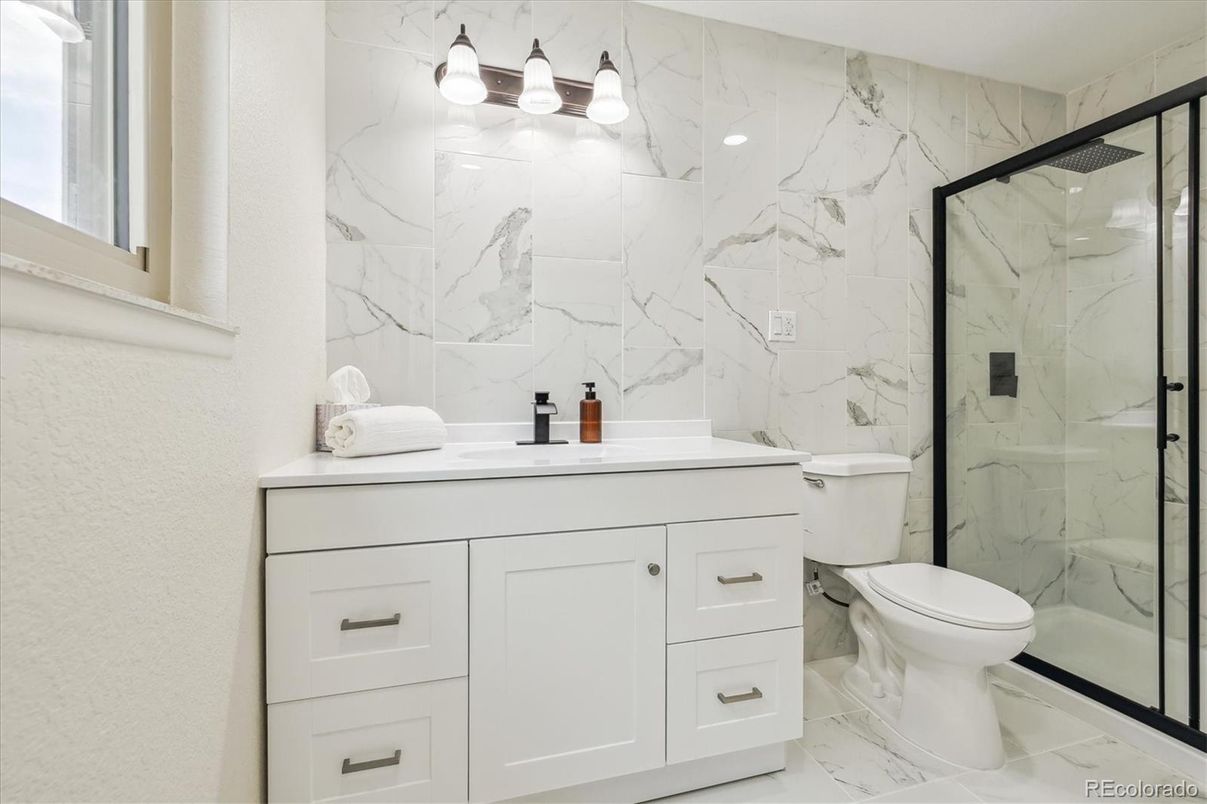 Bathroom, Glass Shower, Interior, Marble, Marble Walls