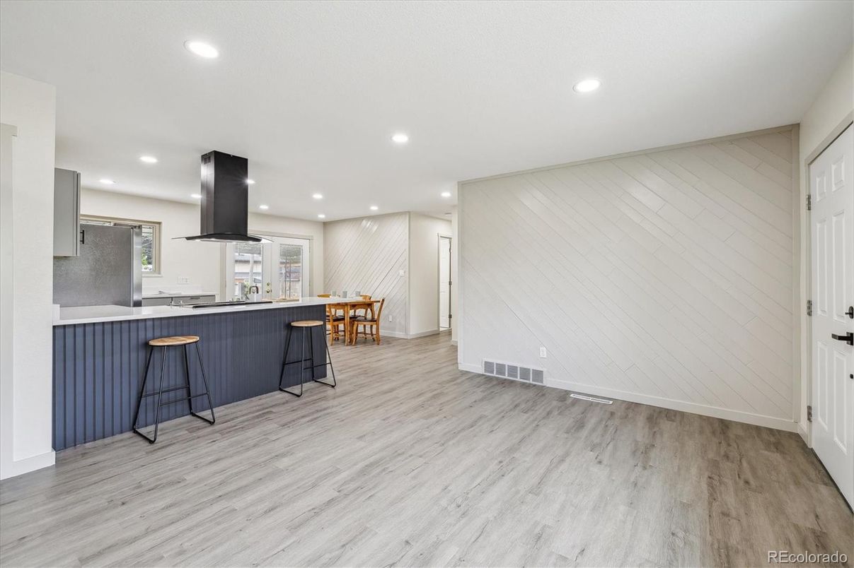 Interior, Kitchen, Recessed Lighting, Wood Texture Flooring