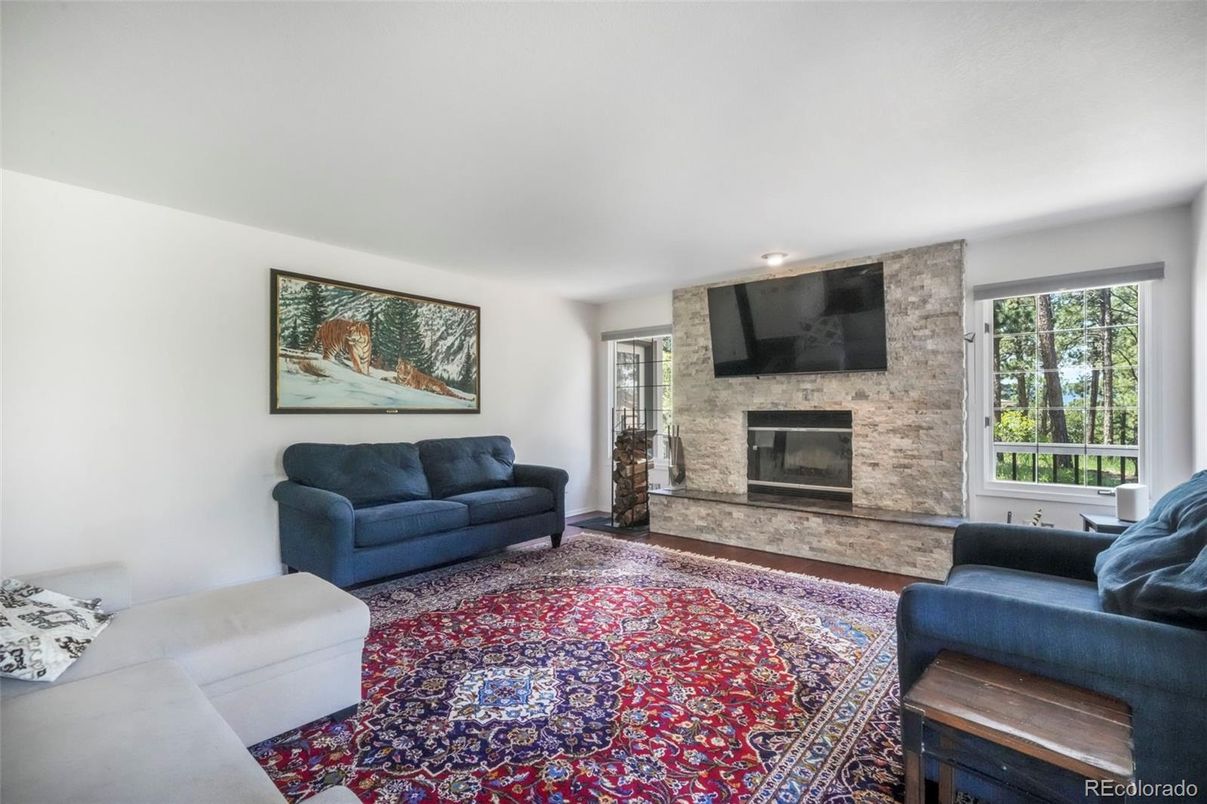 Fireplace, Interior, Living room, Stone Walls
