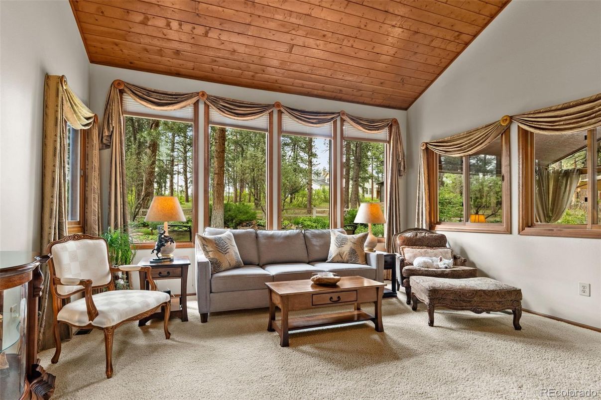 Interior, Living room, Sun Room, Wooden Ceilings