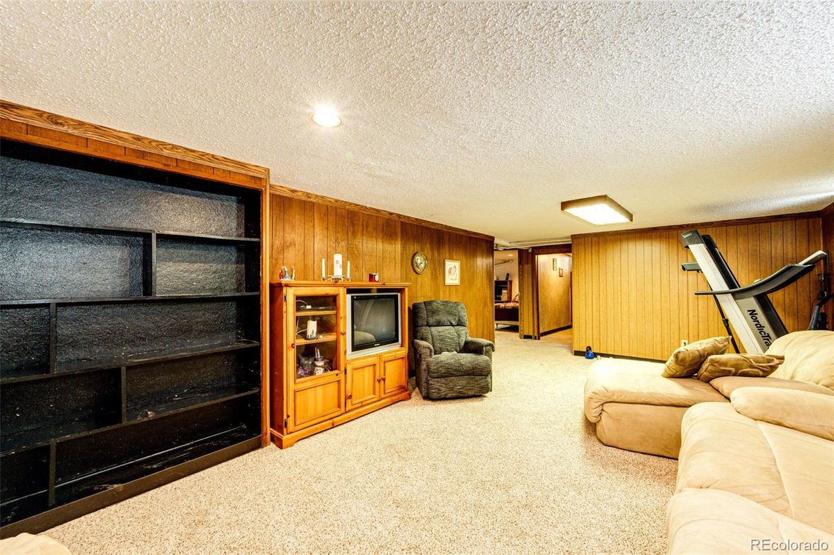 Interior, Living room, Recessed Lighting, Wooden Walls