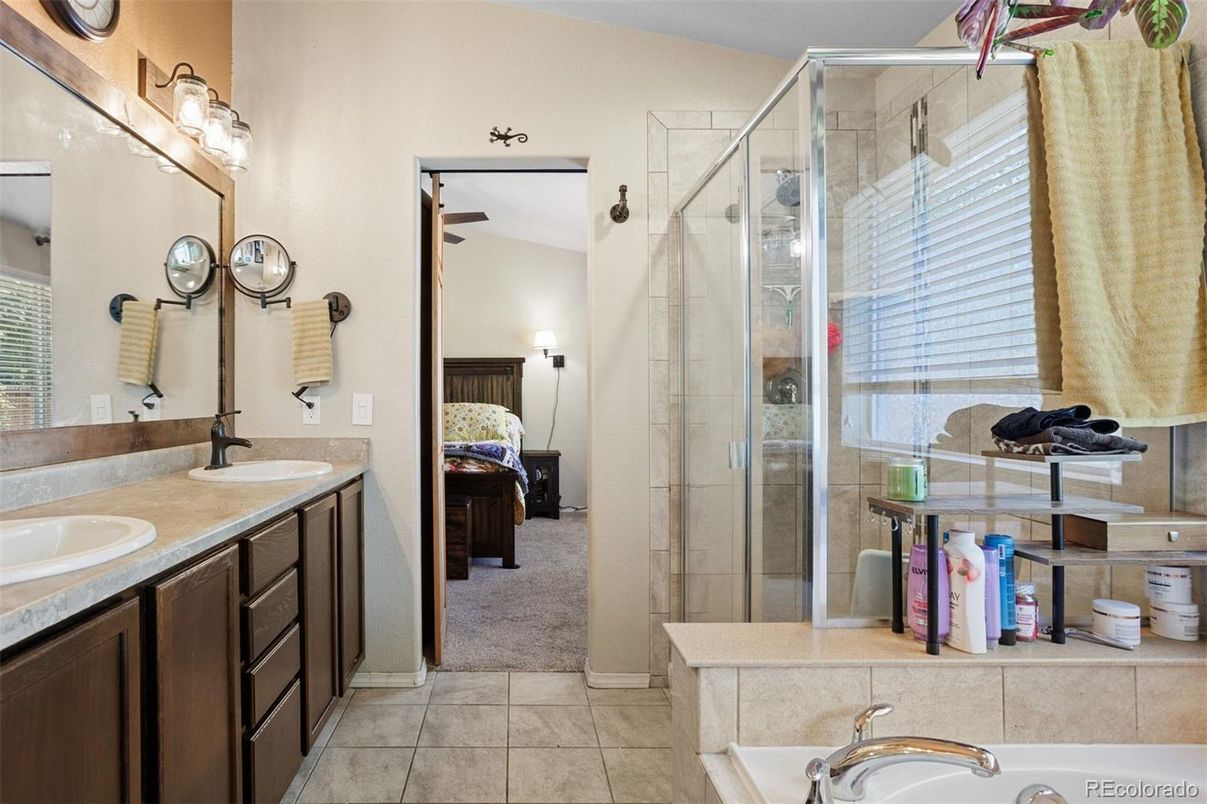 Bathroom, Dual Sink Vanities, Glass Shower, Interior
