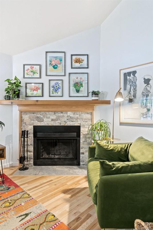 Fireplace, Interior, Wood Texture Flooring
