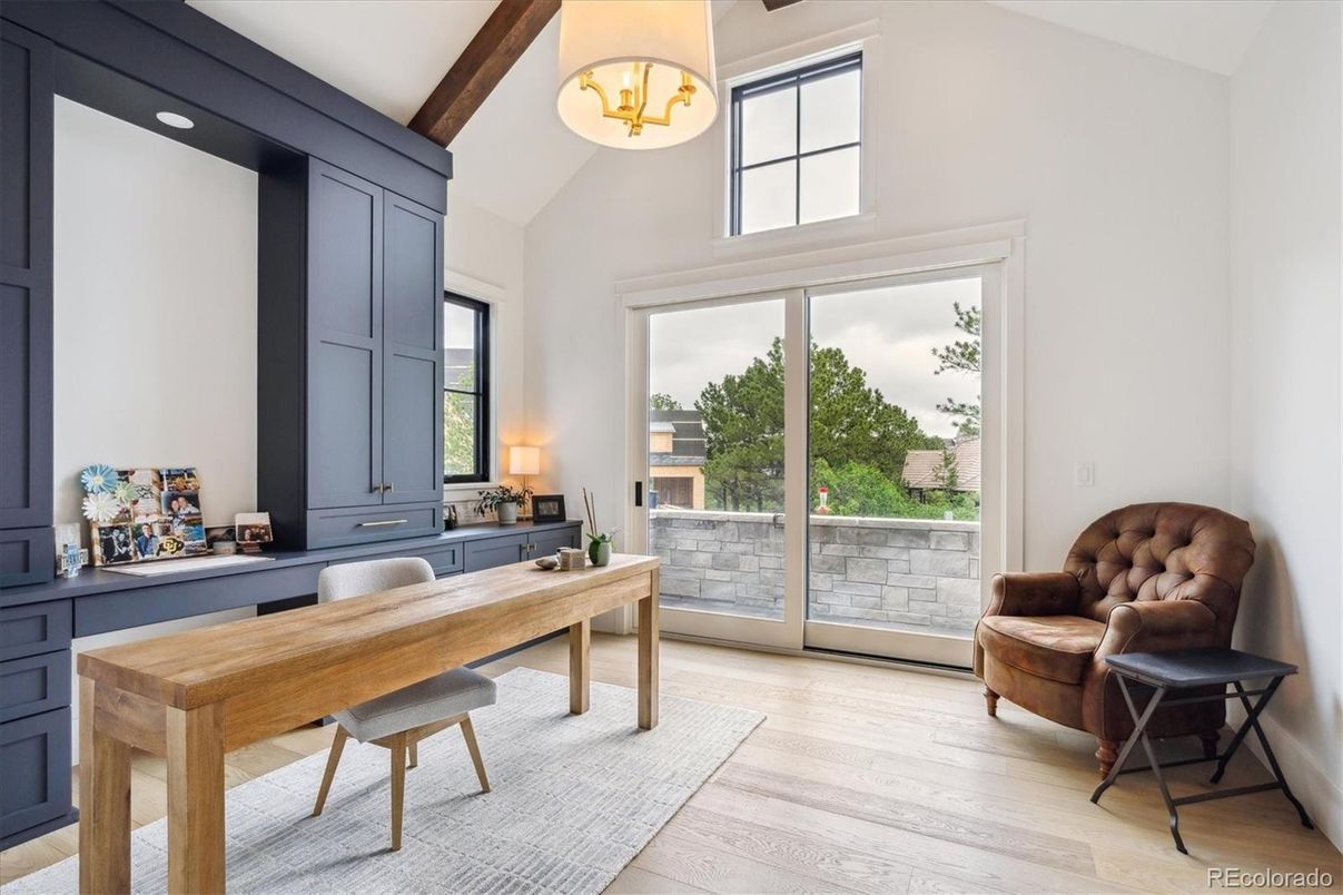 Home Office, Interior, Wooden Beams, Wood Texture Flooring