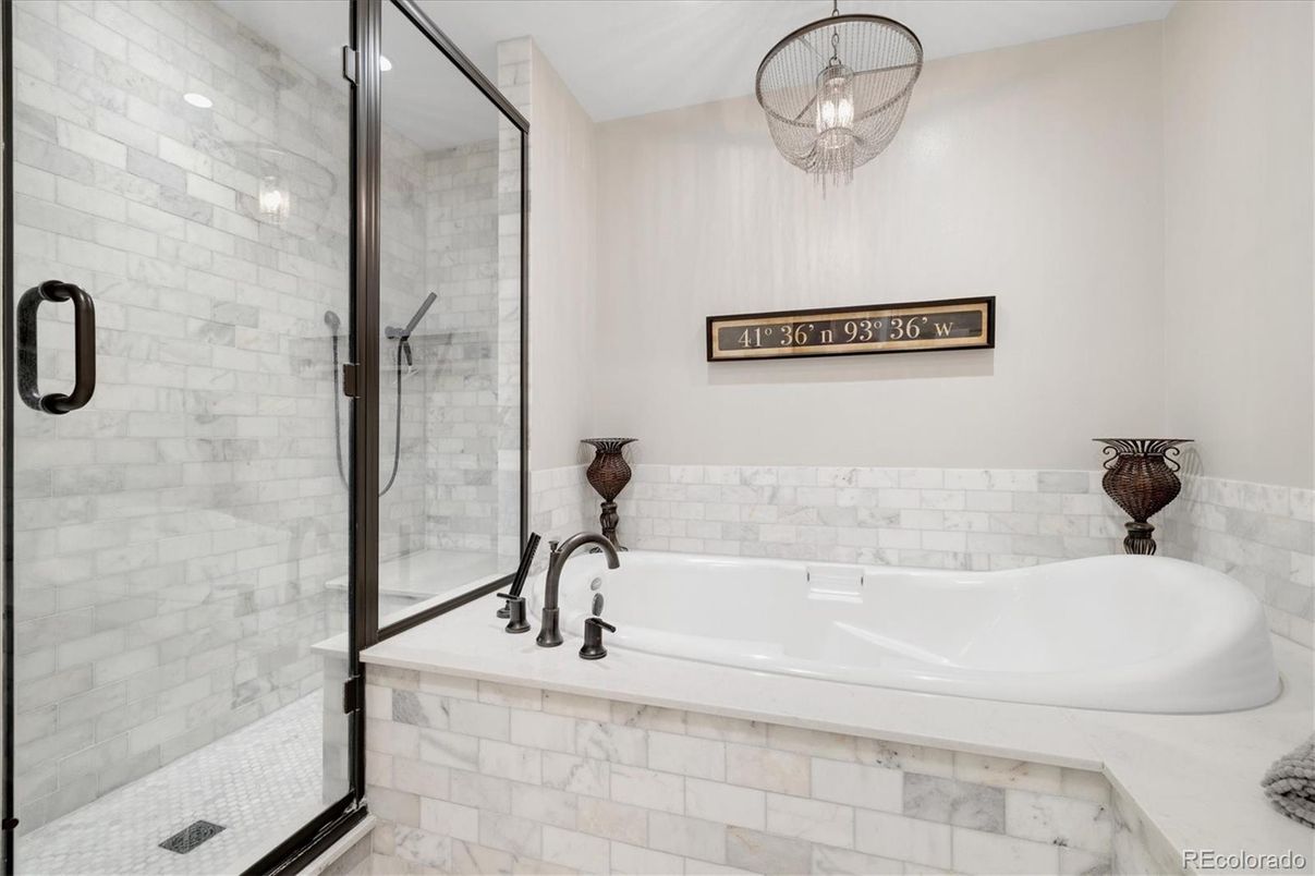 Bathroom, Glass Shower, Interior, Pendant Lights