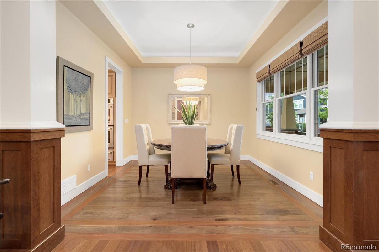 Dining room, Interior, Wood Texture Flooring