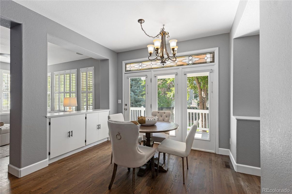 Chandelier, Dining room, Interior, Wood Texture Flooring