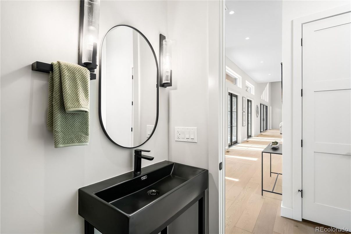Bathroom, Interior, Recessed Lighting, Wood Texture Flooring