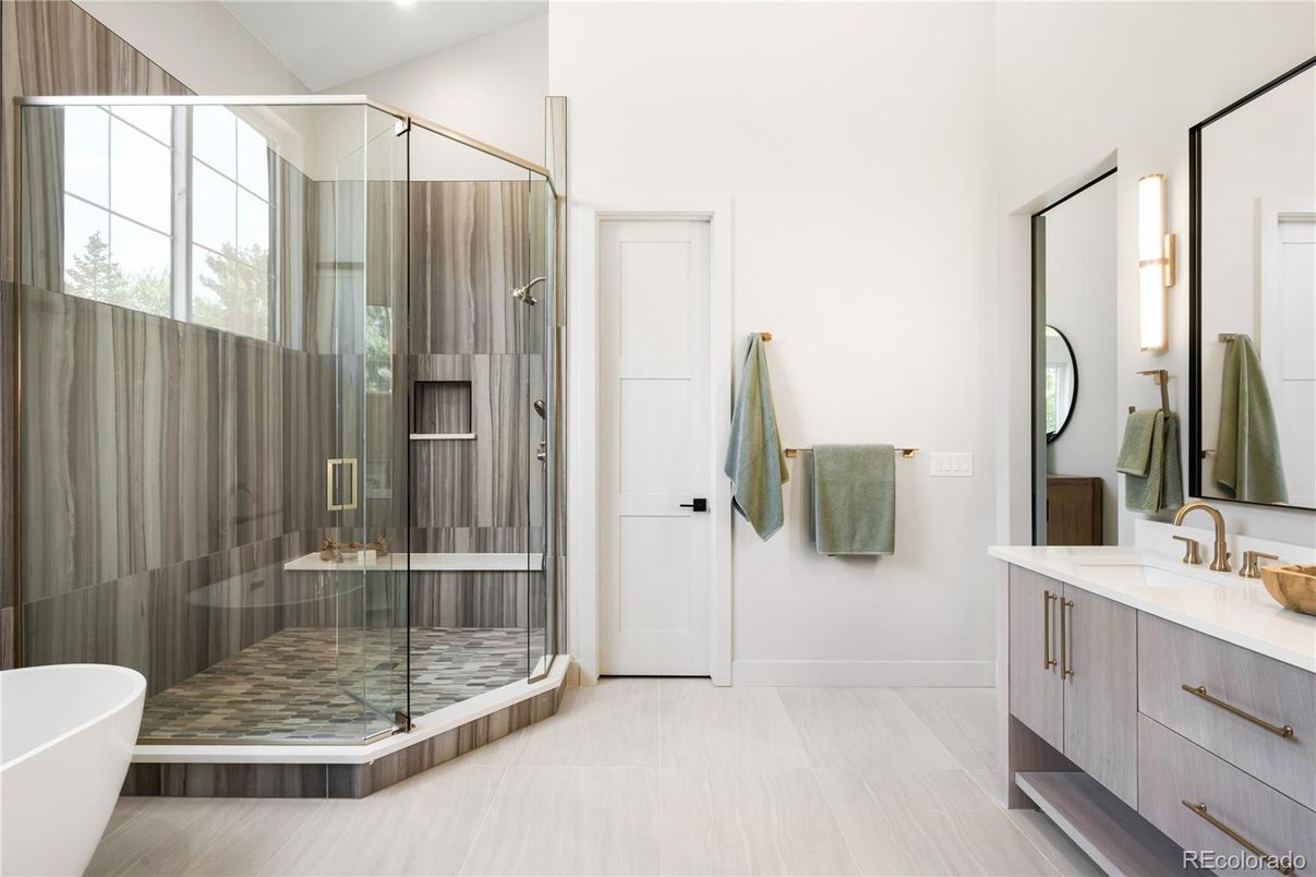 Bathroom, Free Standing Baths, Glass Shower, Interior
