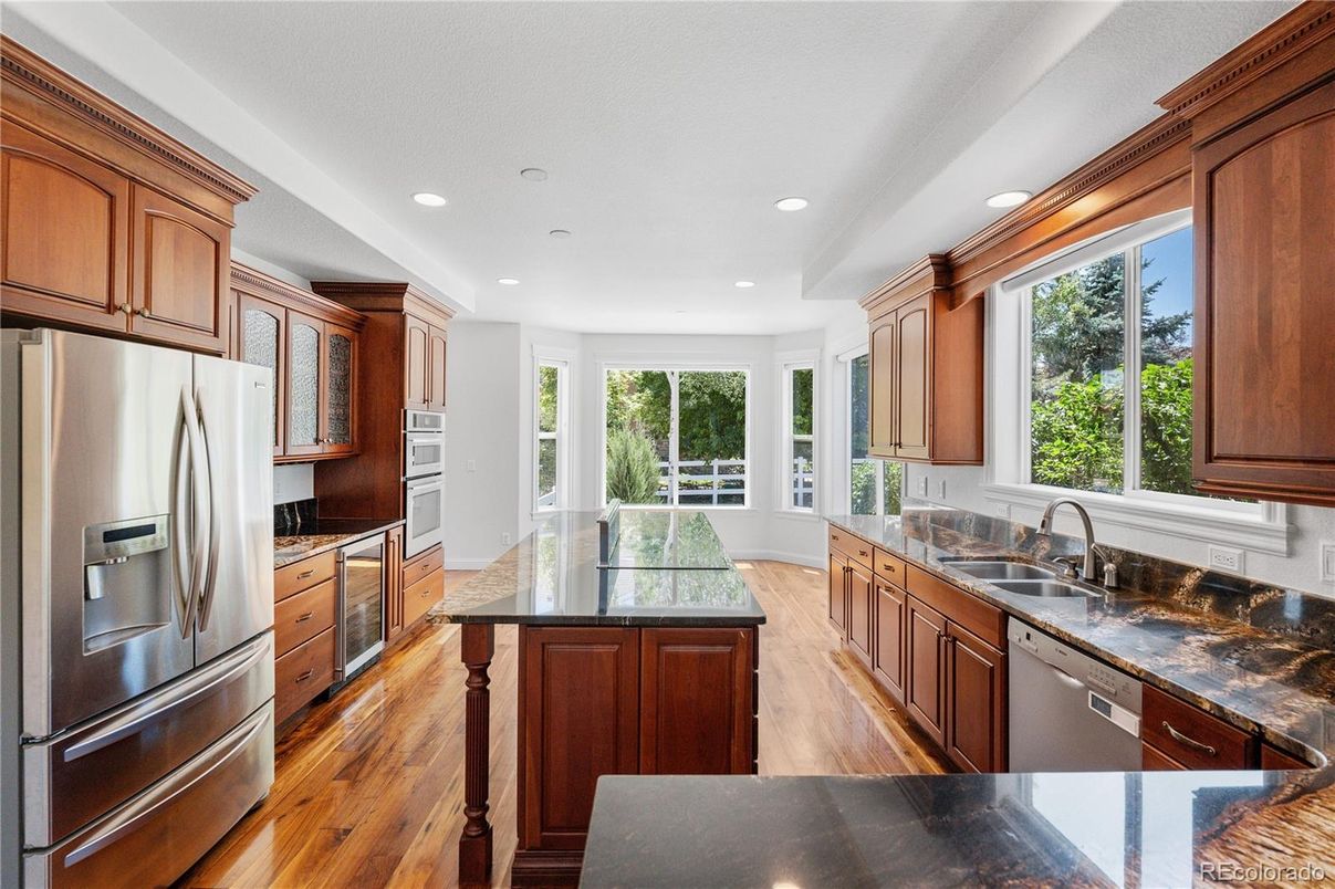 Interior, Kitchen, Recessed Lighting, Wood Texture Flooring