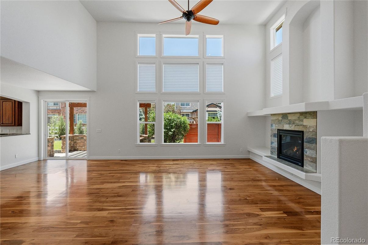 Empty room, Fireplace, Interior, Wood Texture Flooring