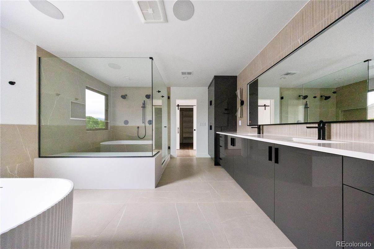Bathroom, Dual Sink Vanities, Glass Shower, Interior