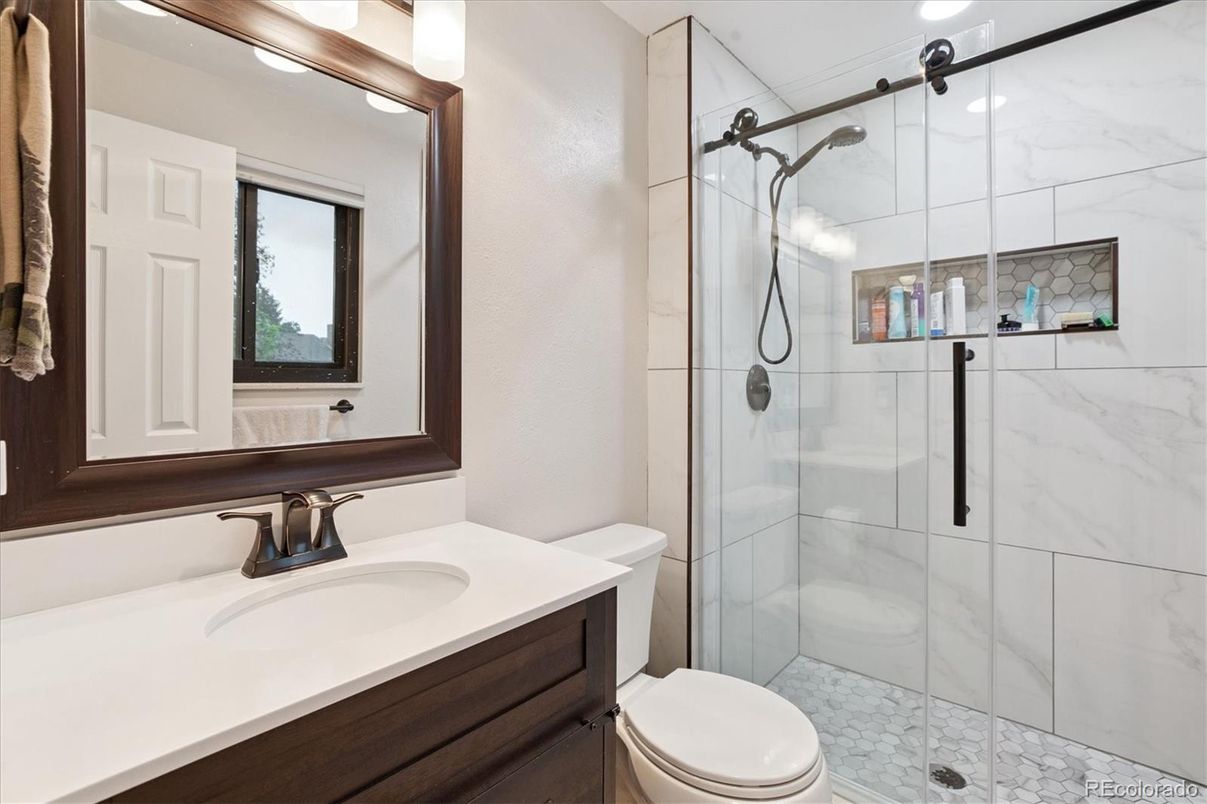 Bathroom, Glass Shower, Interior, Marble Walls