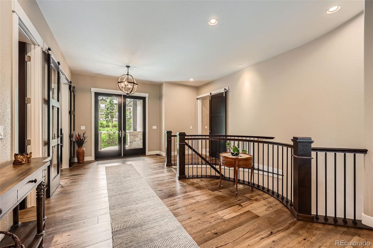 Chandelier, Interior, Recessed Lighting, Wood Texture Flooring