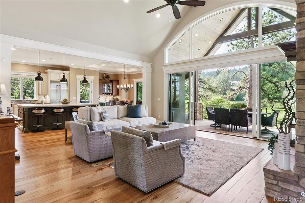 Dining room, Interior, Kitchen, Living room, Pendant Lights, Recessed Lighting, Wood Texture Flooring