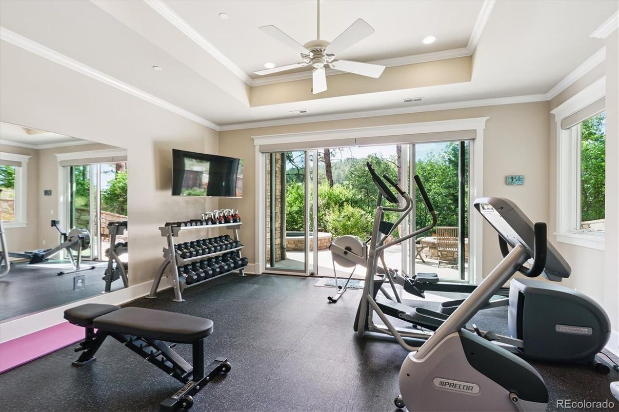 Fitness Equipment, Gym, Interior, Recessed Lighting