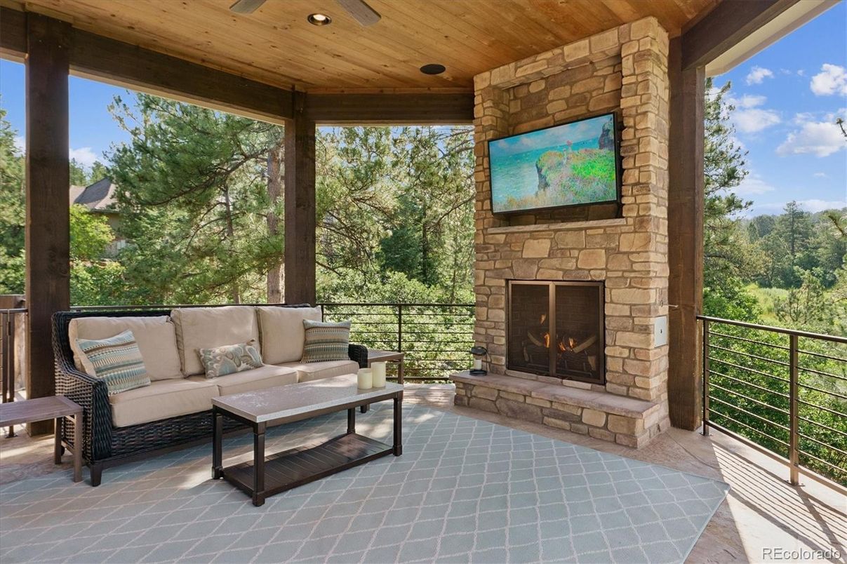 Exterior, Fireplace, Interior, Recessed Lighting, Wooden Ceilings