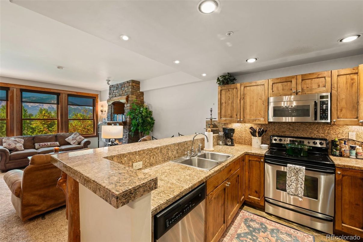 Interior, Kitchen, Living room, Recessed Lighting, Stainless Steel Appliances