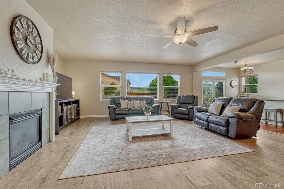Chandelier, Fireplace, Interior, Living room, Wood Texture Flooring
