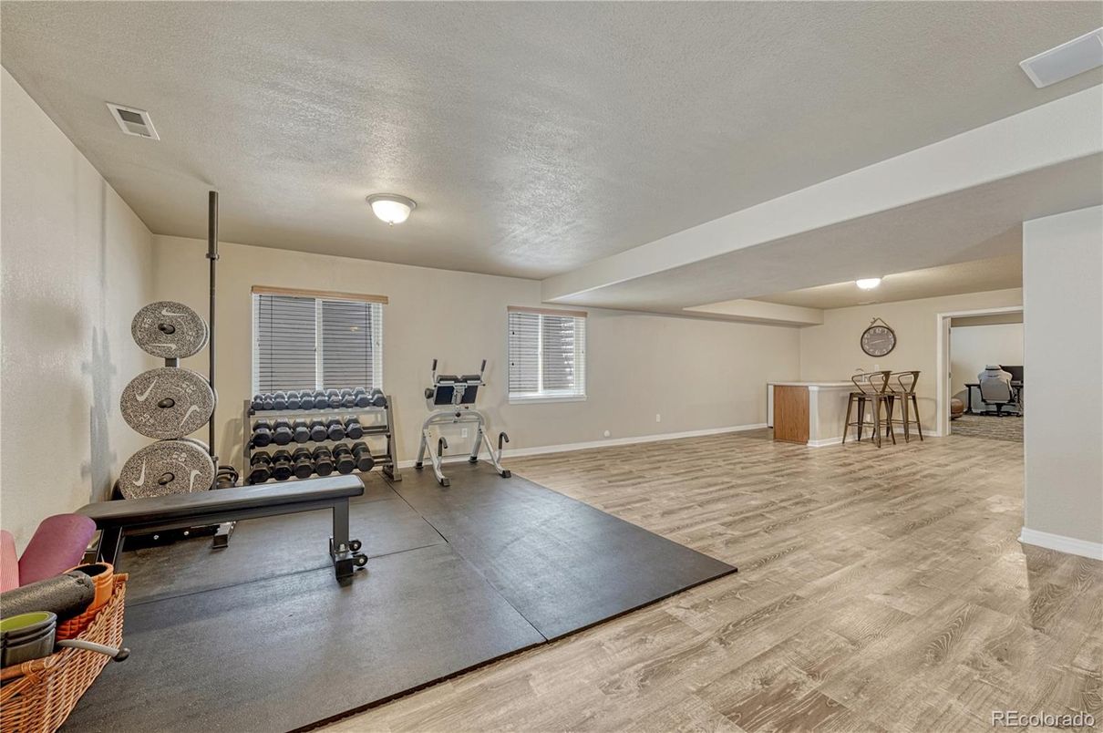 Fitness Equipment, Interior, Wood Texture Flooring