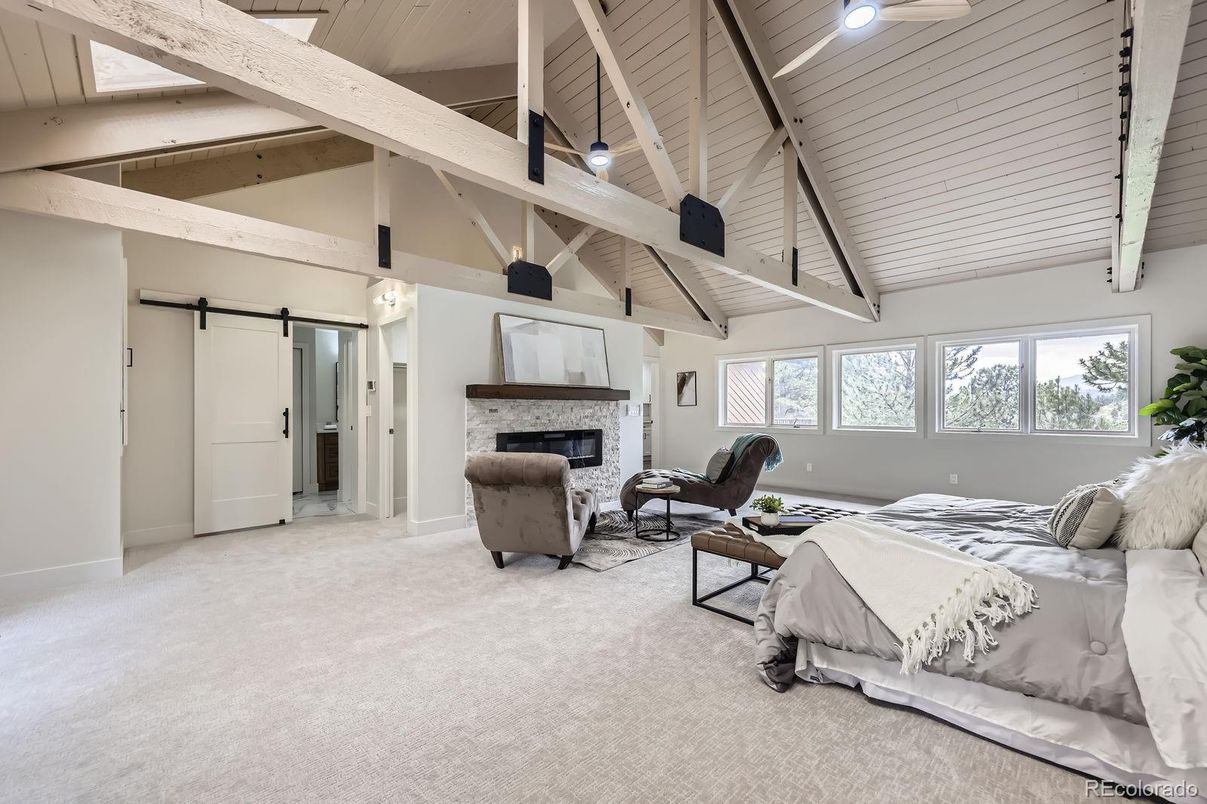Bedroom, Fireplace, Interior, Wooden Beams, Wooden Ceilings