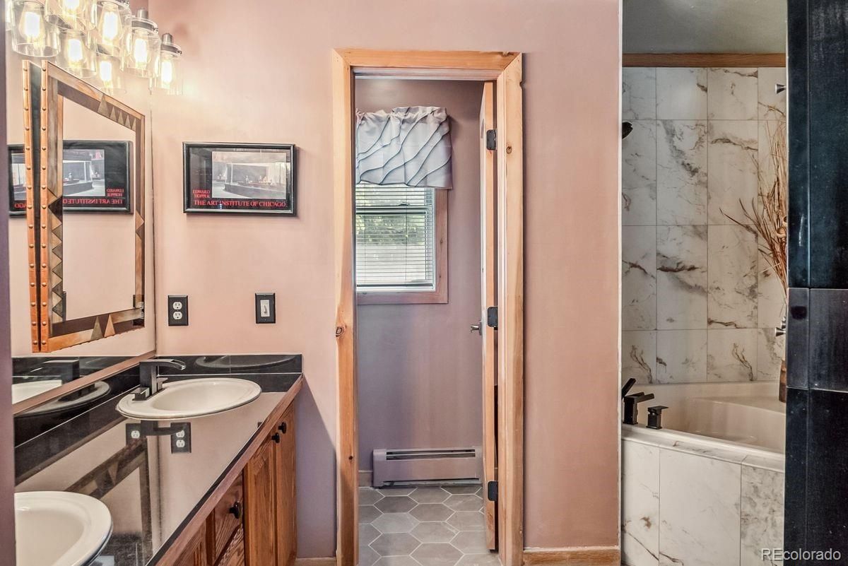 Bathroom, Dual Sink Vanities, Interior, Marble Walls