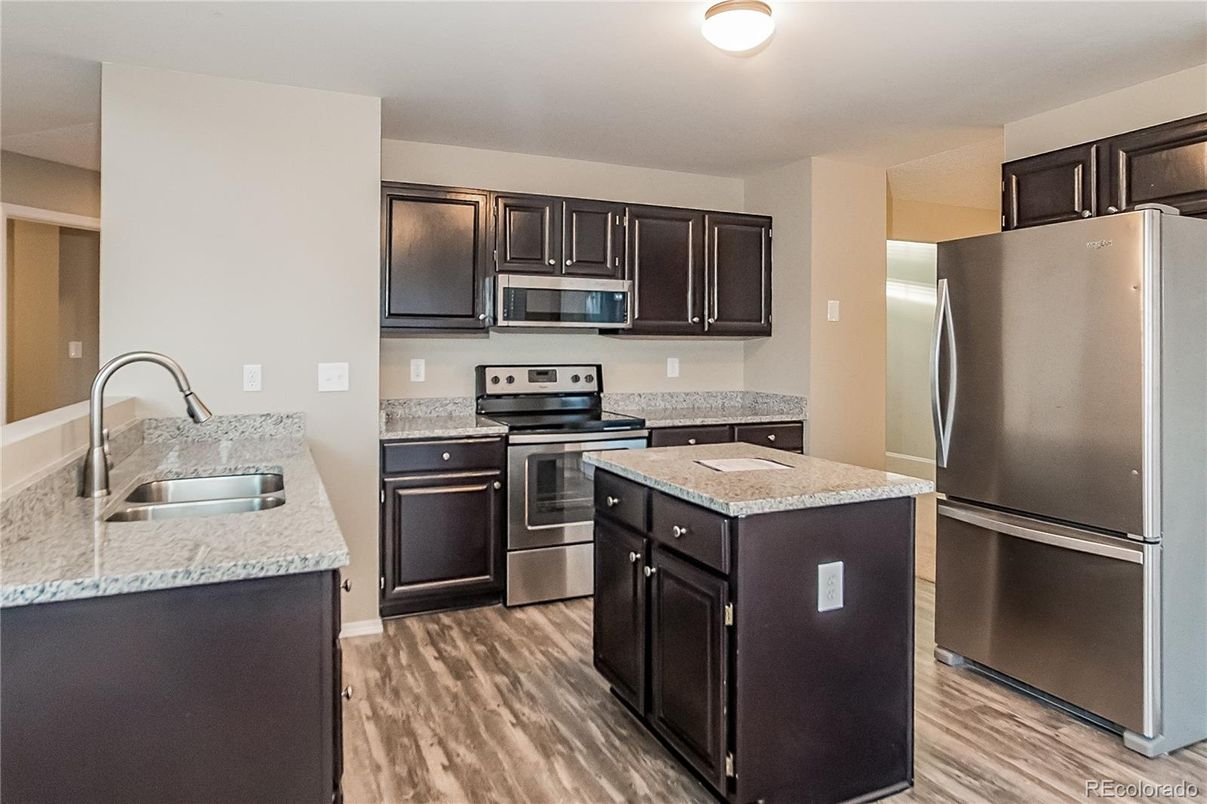Interior, Kitchen, Stainless Steel Appliances, Wood Texture Flooring