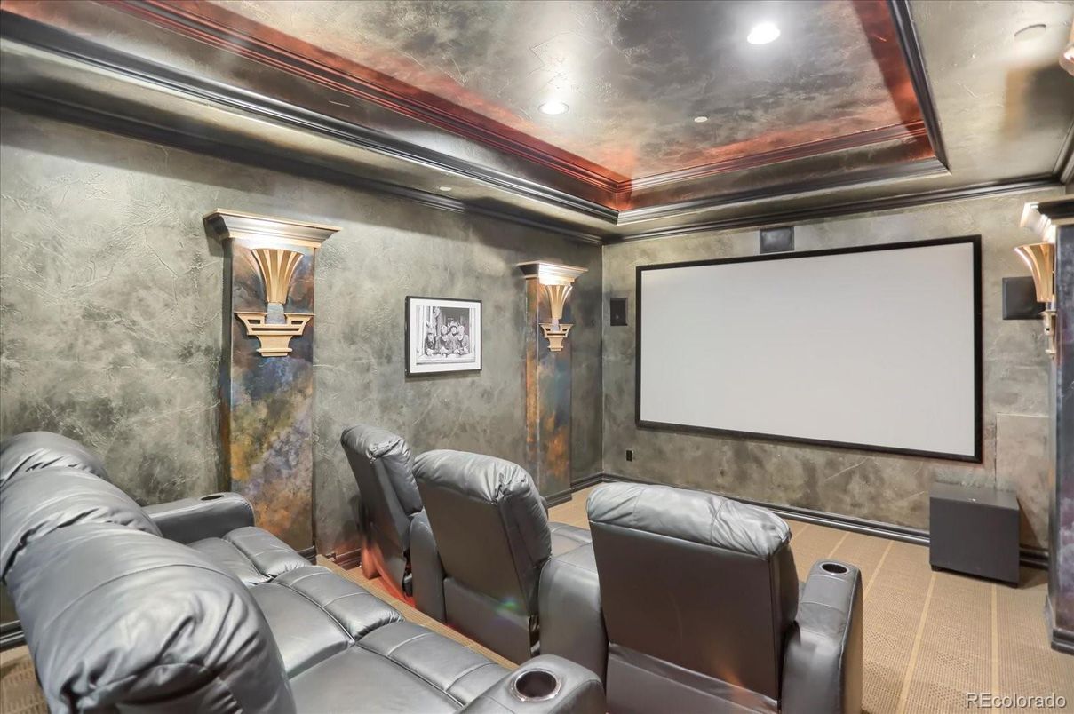 Home Theatre Room, Interior, Projection Screen, Recessed Lighting, Theatre Room