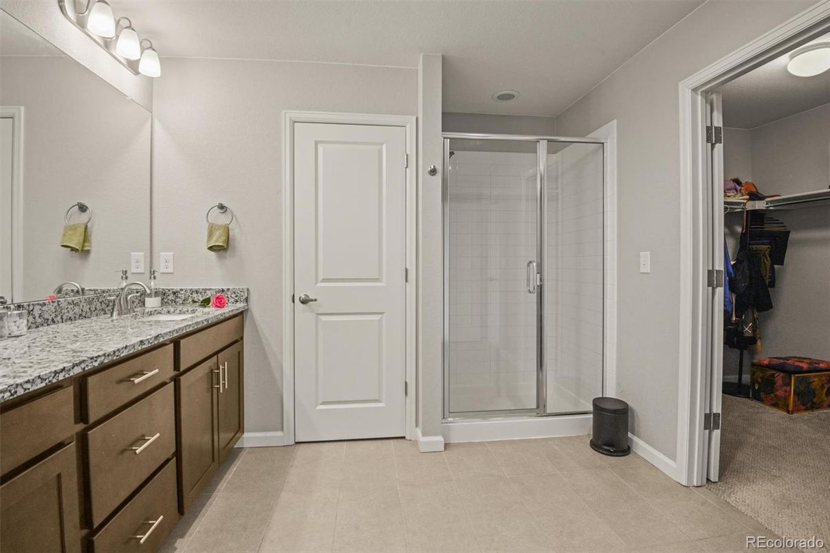 Bathroom, Dual Sink Vanities, Glass Shower, Interior