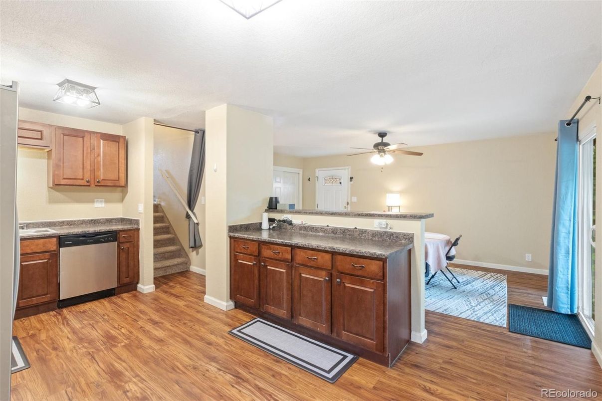Interior, Kitchen, Wood Texture Flooring