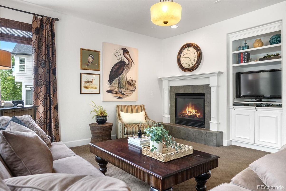 Fireplace, Interior, Living room, Recessed Lighting