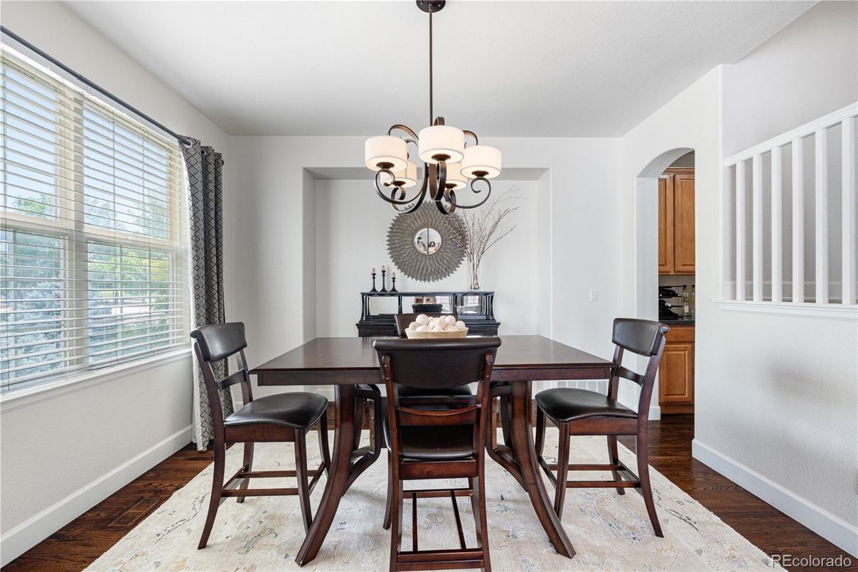 Chandelier, Dining room, Interior, Wood Texture Flooring