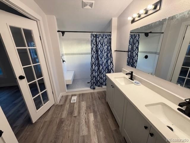 Bathroom, Dual Sink Vanities, Interior, Wood Texture Flooring