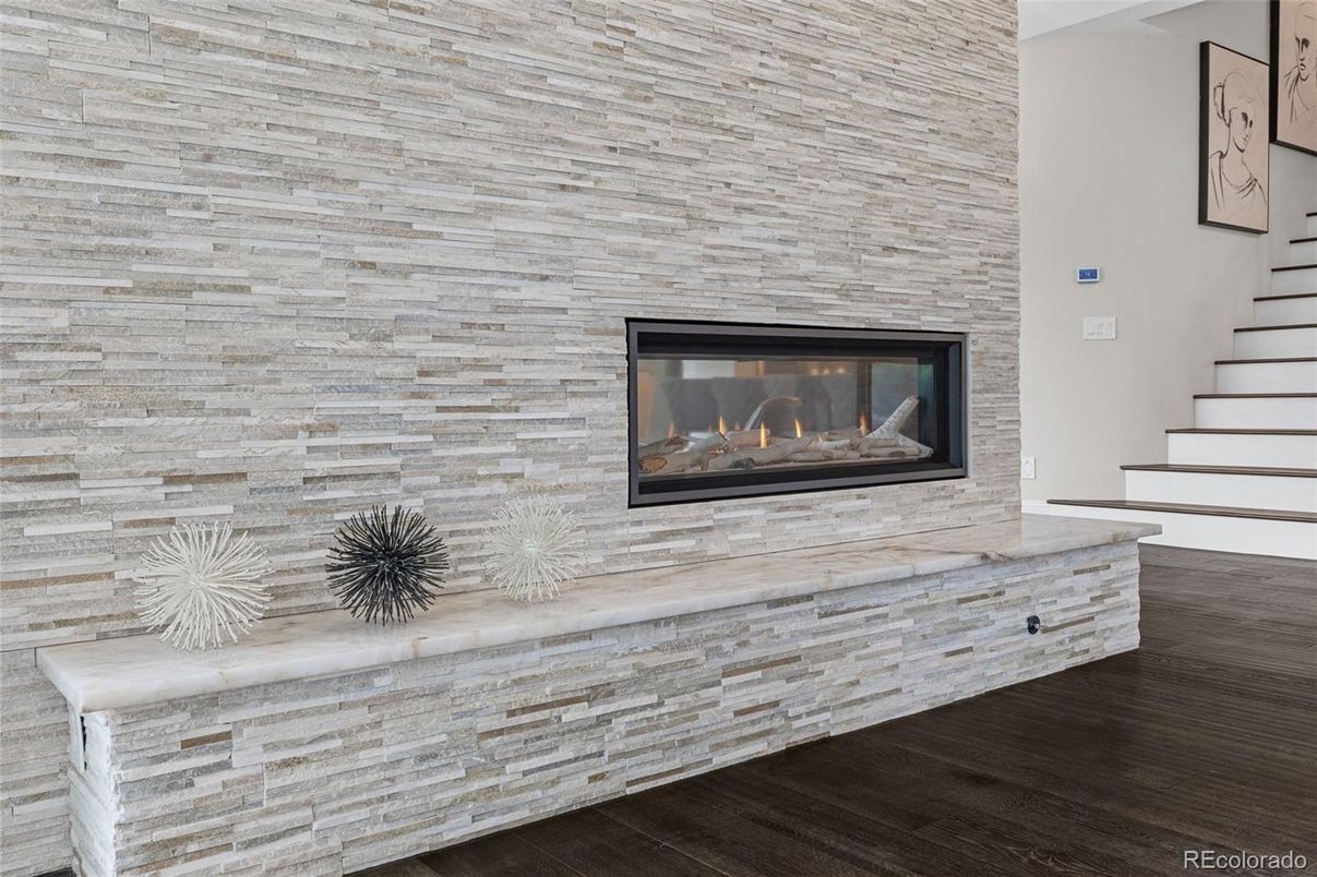Fireplace, Interior, Stone Walls, Wood Texture Flooring