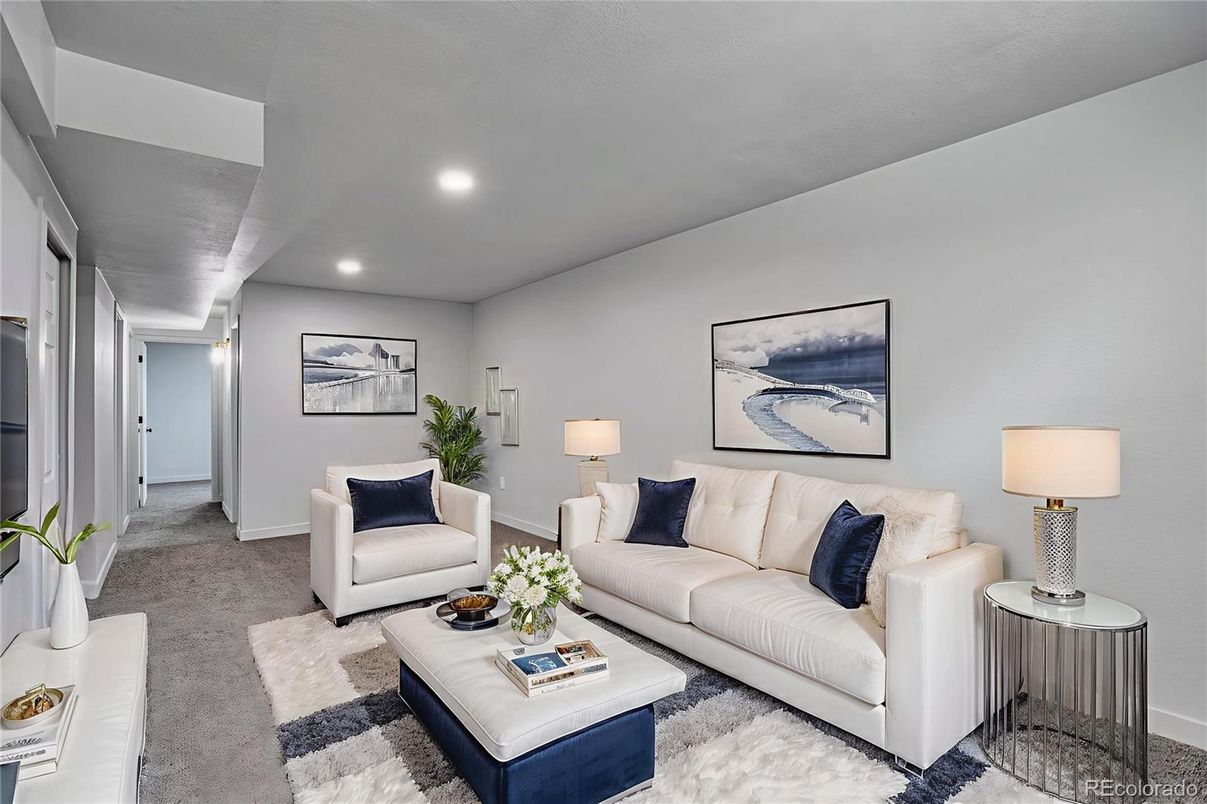 Interior, Living room, Recessed Lighting