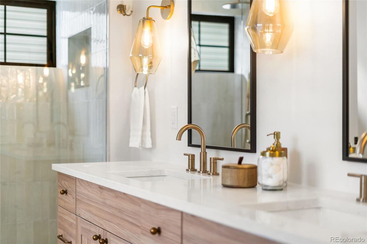Bathroom, Dual Sink Vanities, Glass Shower, Interior