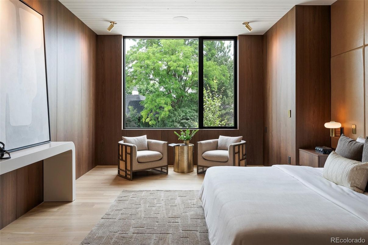 Bedroom, Interior, Wood Texture Flooring, Wooden Walls