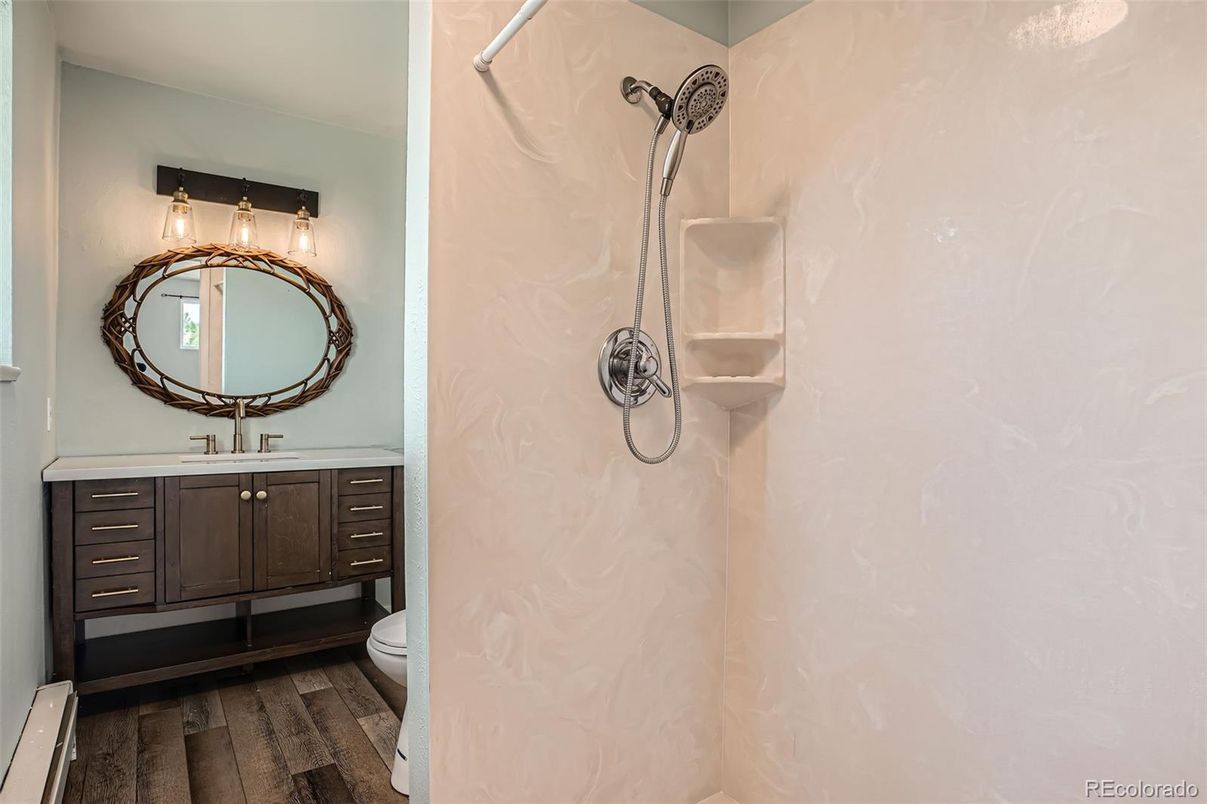 Bathroom, Interior, Wood Texture Flooring