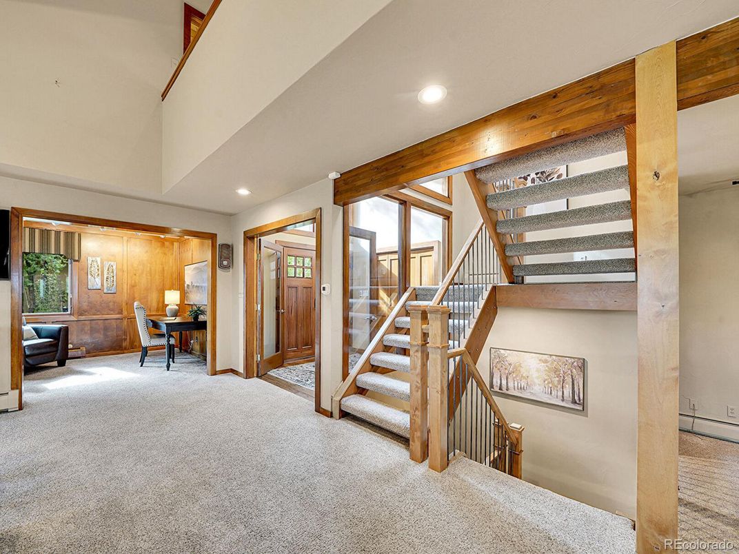 Dining room, Interior, Recessed Lighting, Wooden Walls