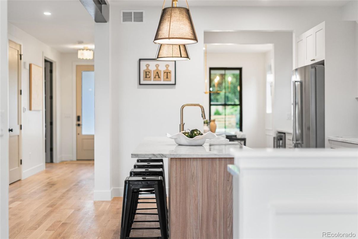 Interior, Kitchen, Recessed Lighting, Wood Texture Flooring